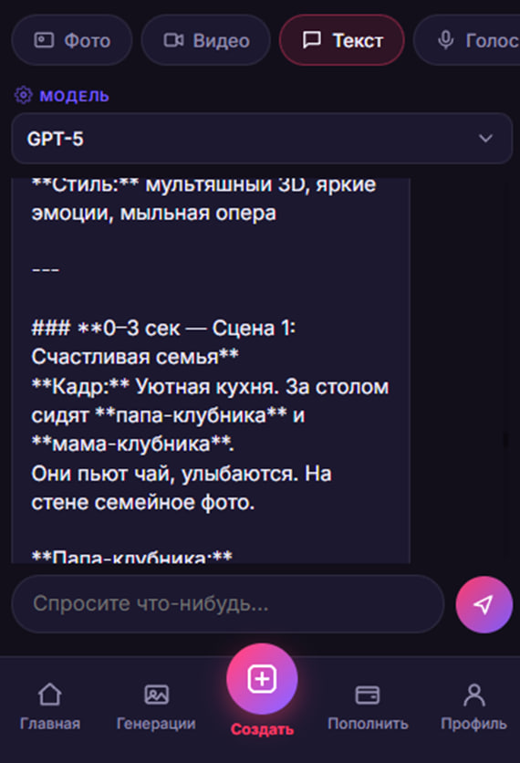 Готовый сценарий по секундам